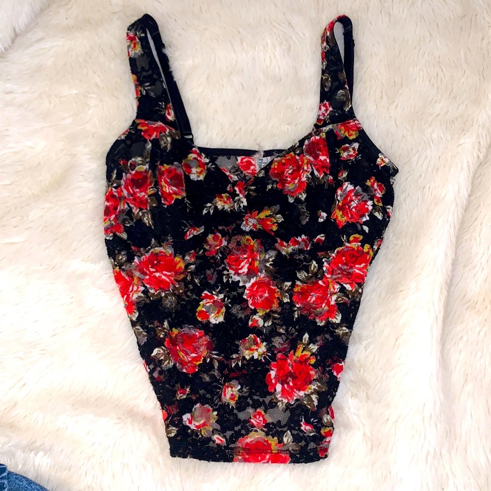 Free People Sheer Floral Top